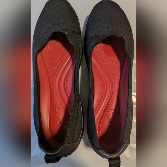 Crocs Black Ballet Flats, Size 6M - Picture 3 of 6